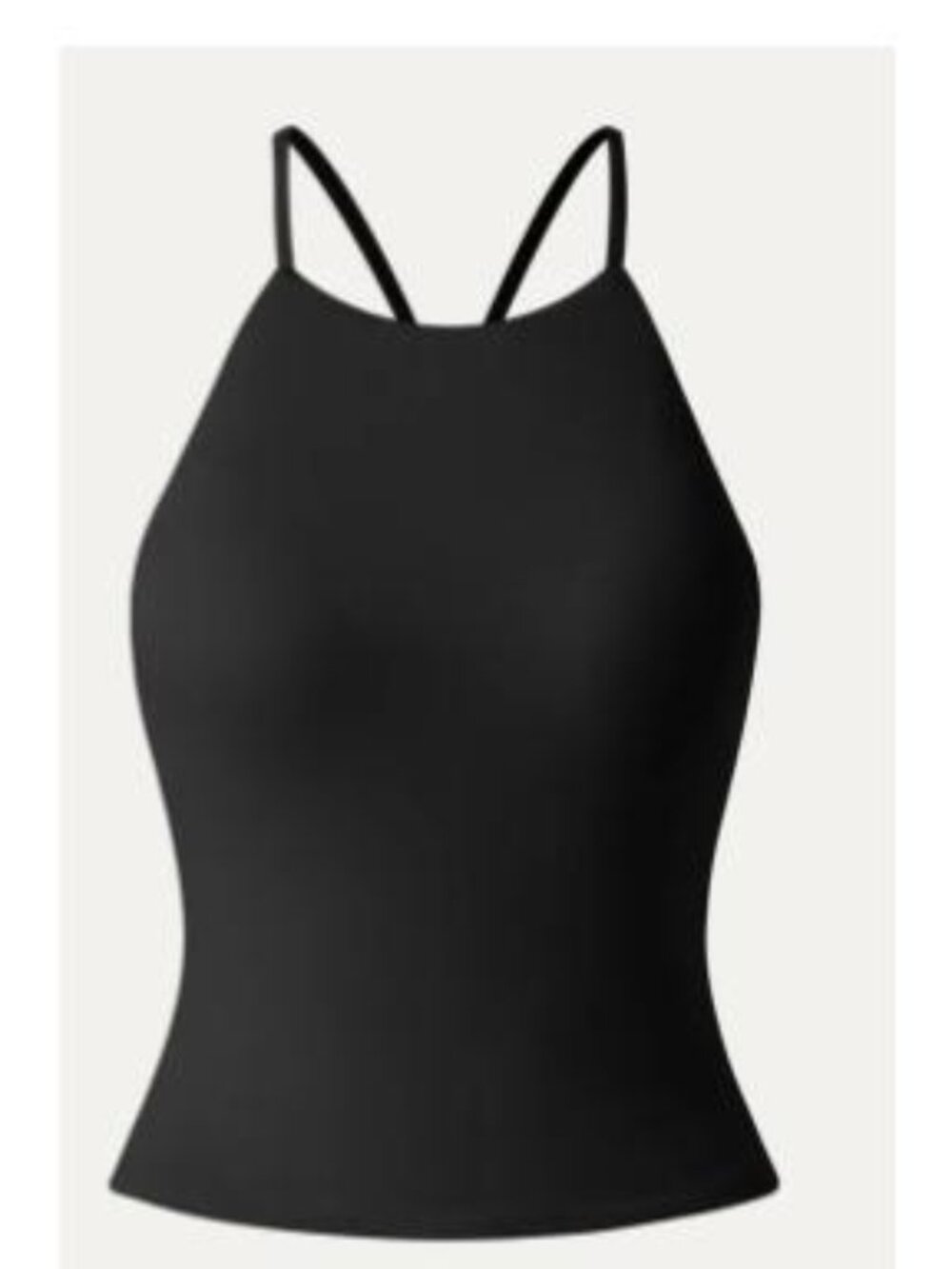 NWT OGL Eco-SkinKiss® Tie Back Bandless Crop Bra Tank Top, medium, black